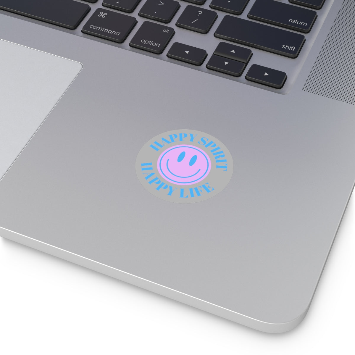 Happy Spirit Happy Life Round Vinyl Stickers, UV Smiley Stickers, Smile Sticker, Tumblr Retro Smile, VSCO Girl, Computer, Skateboard