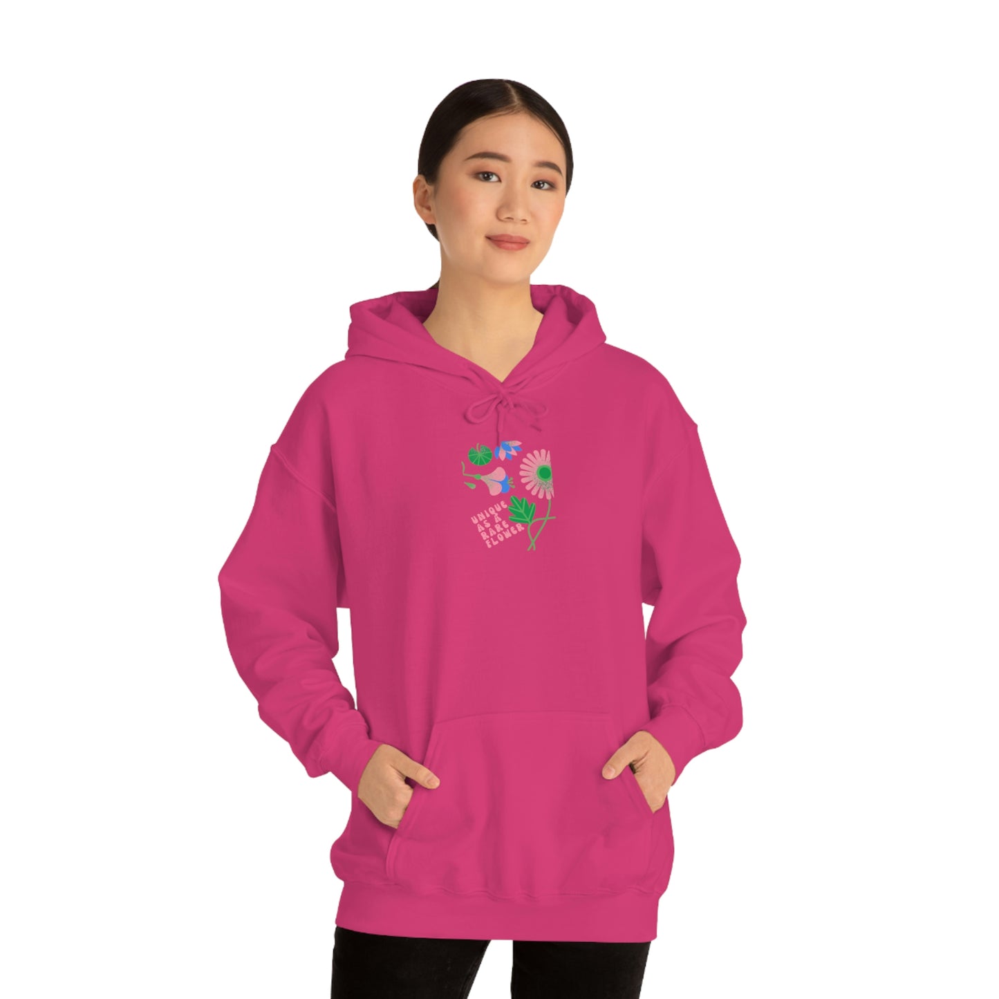 Retro Plant Hoodie, Unique as a Rare Flower Sweatshirt, Positivity Oversized Hoodie Sweatshirt, Flower Aesthetic Pink Plant Hoodie