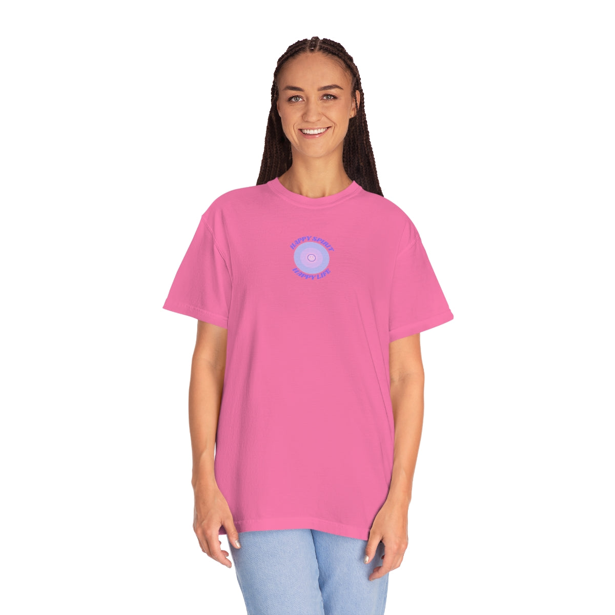 Retro TShirt Happy Spirit Happy Life Happy Mind, Aesthetic Shirt, Graphic Tumblr Tshirt, Trendy Oversized, Vsco girl, Smile Vintage Style