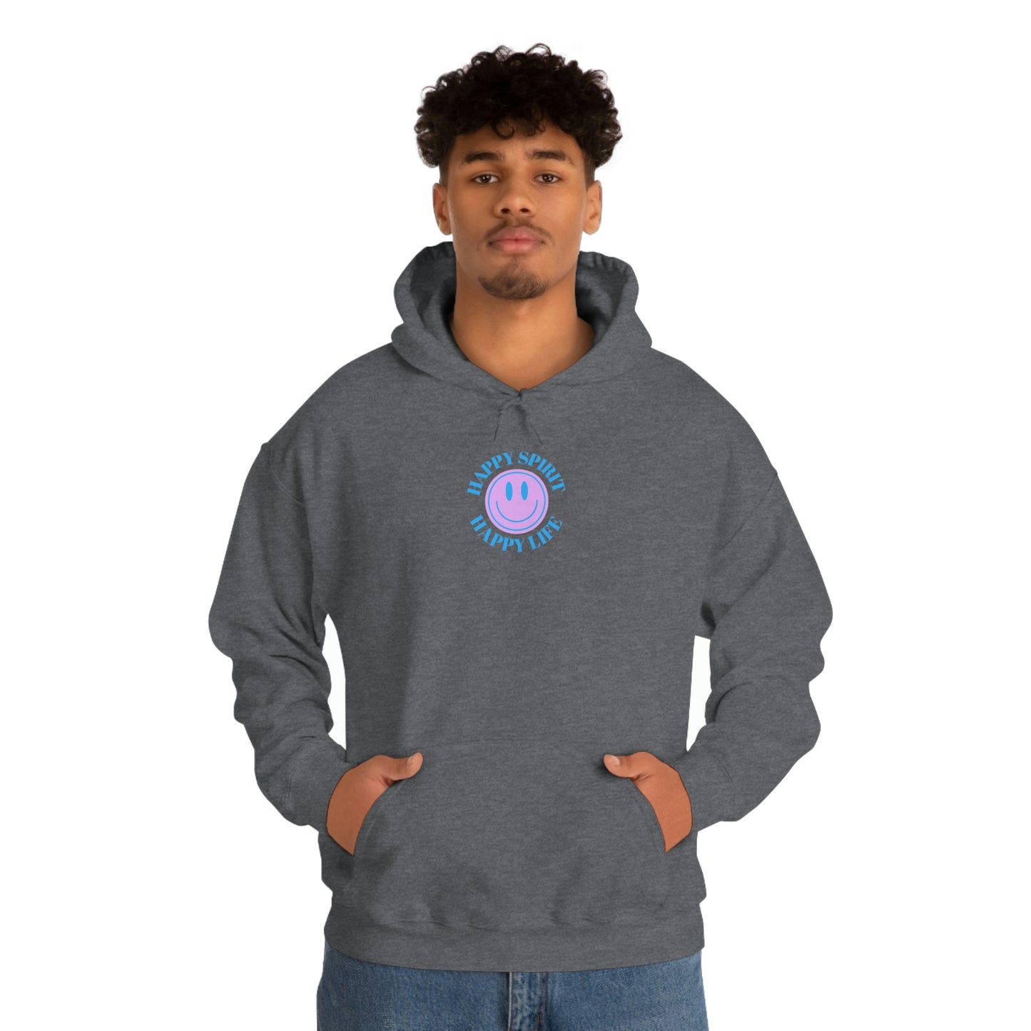 Happy Spirit Happy Life Sweatshirt, Gildan 18500 Hoodie, Oversized Hoodie, Front Back Print Trendy Sweatshirt, Beach Cover Up, Lake Cover