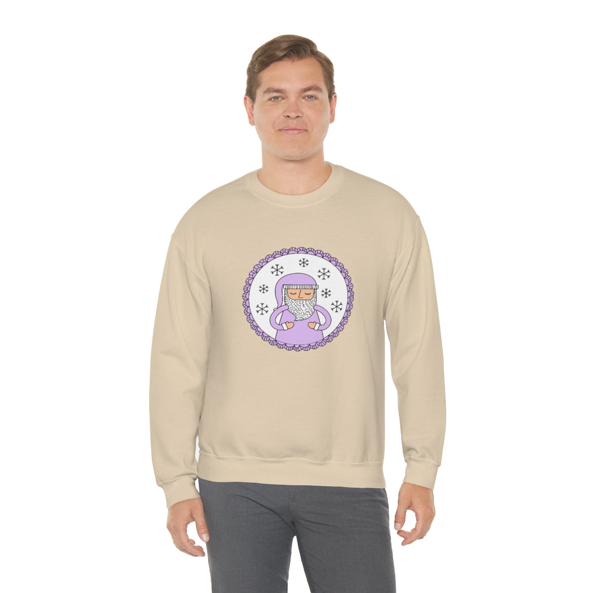 Purple Santa Claus Sweatshirt, Pink Santa Sweatshirt, Trendy Noel Minimalist Christmas Sweatshirt, Xmas Santa Crewneck Top, Pastel Holiday
