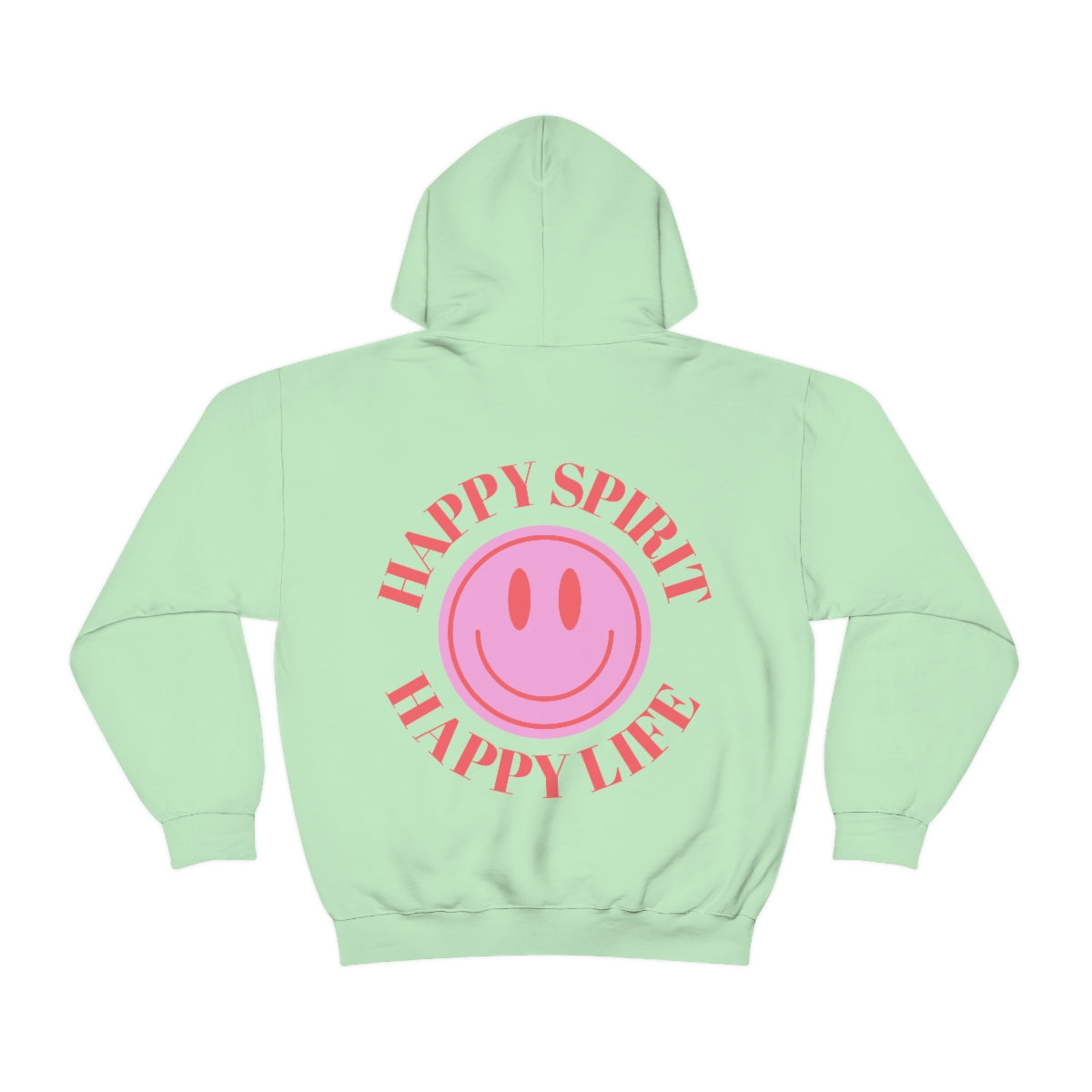 Happy Spirit Happy Life Sweatshirt, Gildan 18500 Hoodie, Oversized Hoodie, Back Print Trendy Sweatshirt, Beach Cover Up, Lake Cover Up