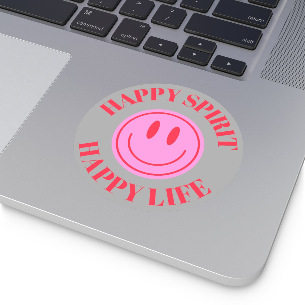 Happy Spirit Happy Life Round Vinyl Stickers, UV Smiley Stickers, Smile Sticker, Tumblr Retro Smile, VSCO Girl, Computer, Skateboard