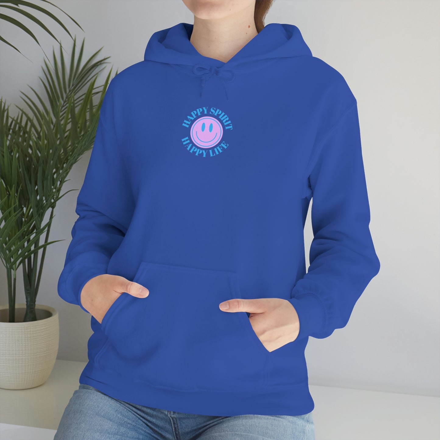Happy Spirit Happy Life Sweatshirt, Gildan 18500 Hoodie, Oversized Hoodie, Front Back Print Trendy Sweatshirt, Beach Cover Up, Lake Cover