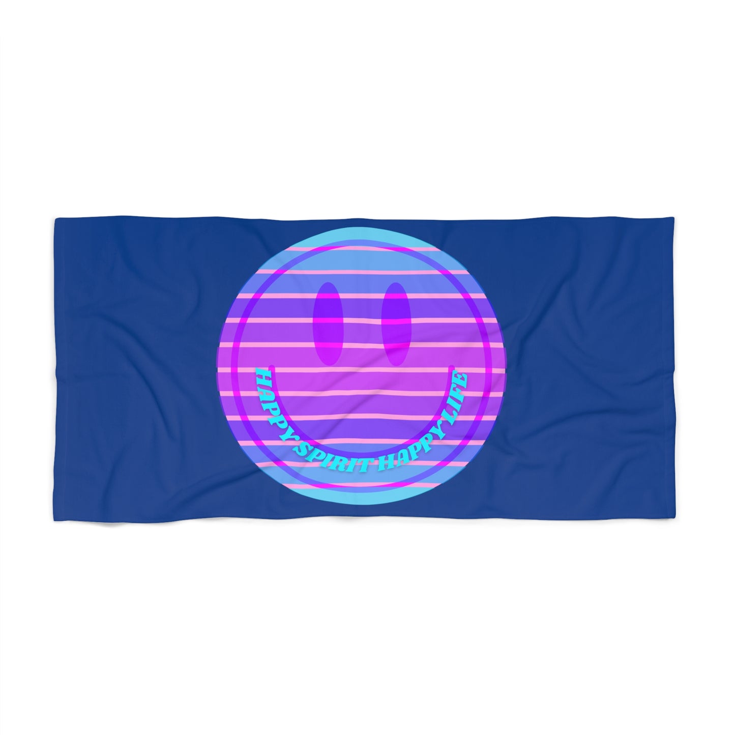 Aesthetic Smile Beach Towel, Happy Spirit Happy Life Towel, Sunset Smile Towel, Trendy Neon Ombre Towel, Summer Towel, Mental Health Towel