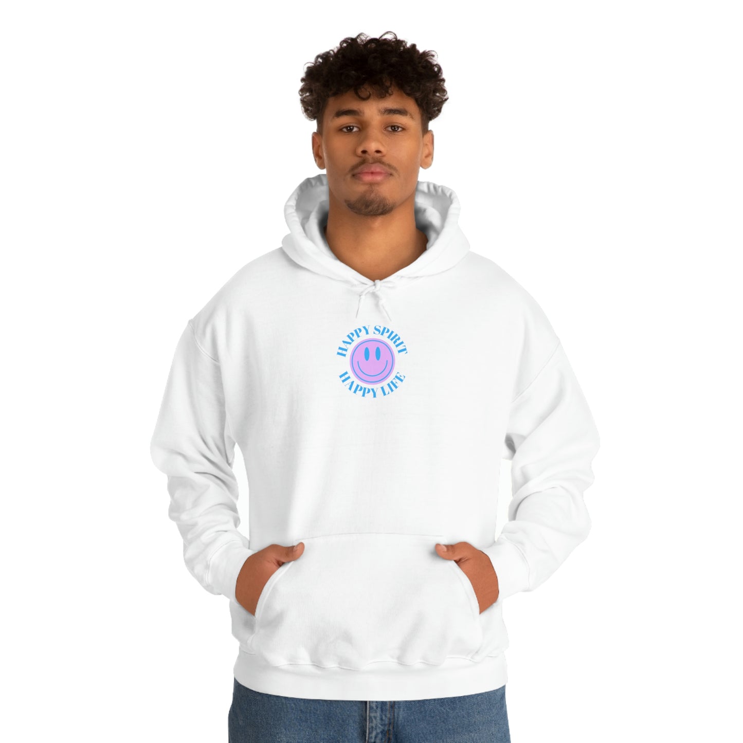 Happy Spirit Happy Life Sweatshirt, Gildan 18500 Hoodie, Oversized Hoodie, Front Back Print Trendy Sweatshirt, Beach Cover Up, Lake Cover