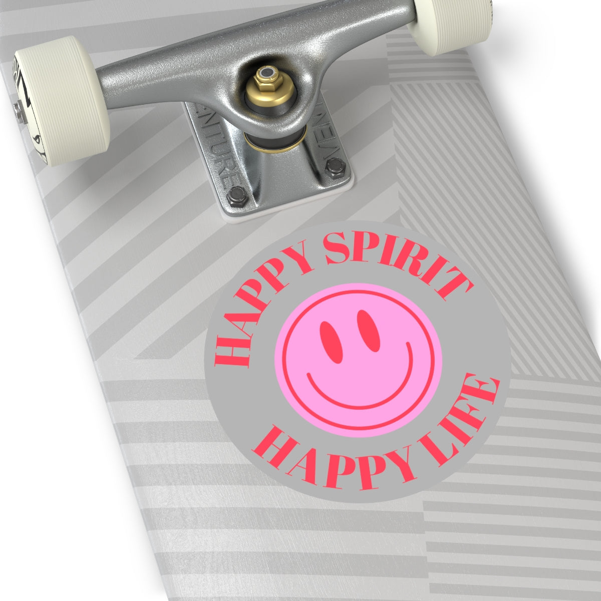 Happy Spirit Happy Life Round Vinyl Stickers, UV Smiley Stickers, Smile Sticker, Tumblr Retro Smile, VSCO Girl, Computer, Skateboard