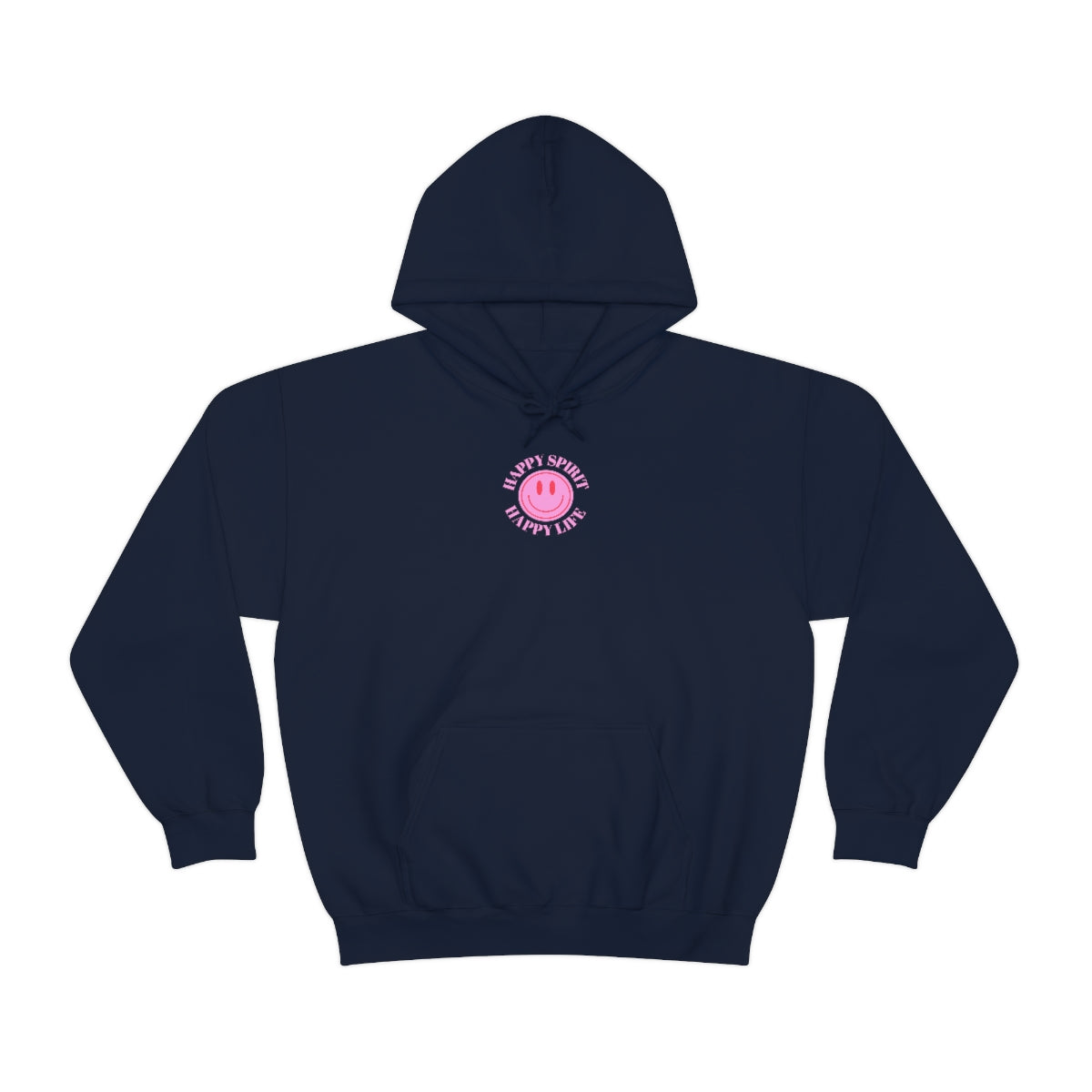 Happy Spirit Happy Life Sweatshirt, Pink Smile Lilac Hoodie, Oversized Hoodie, Front Back Print Trendy Sweatshirt, Beach Cover Up, Cover Up