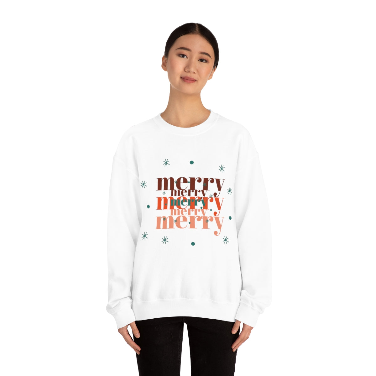 Merry Merry Merry, Christmas, Holiday Sweatshirt, Minimalist Sweatshirt, Oversized VSCO Girl, Tumblr, Unisex Heavy Blend Crewneck