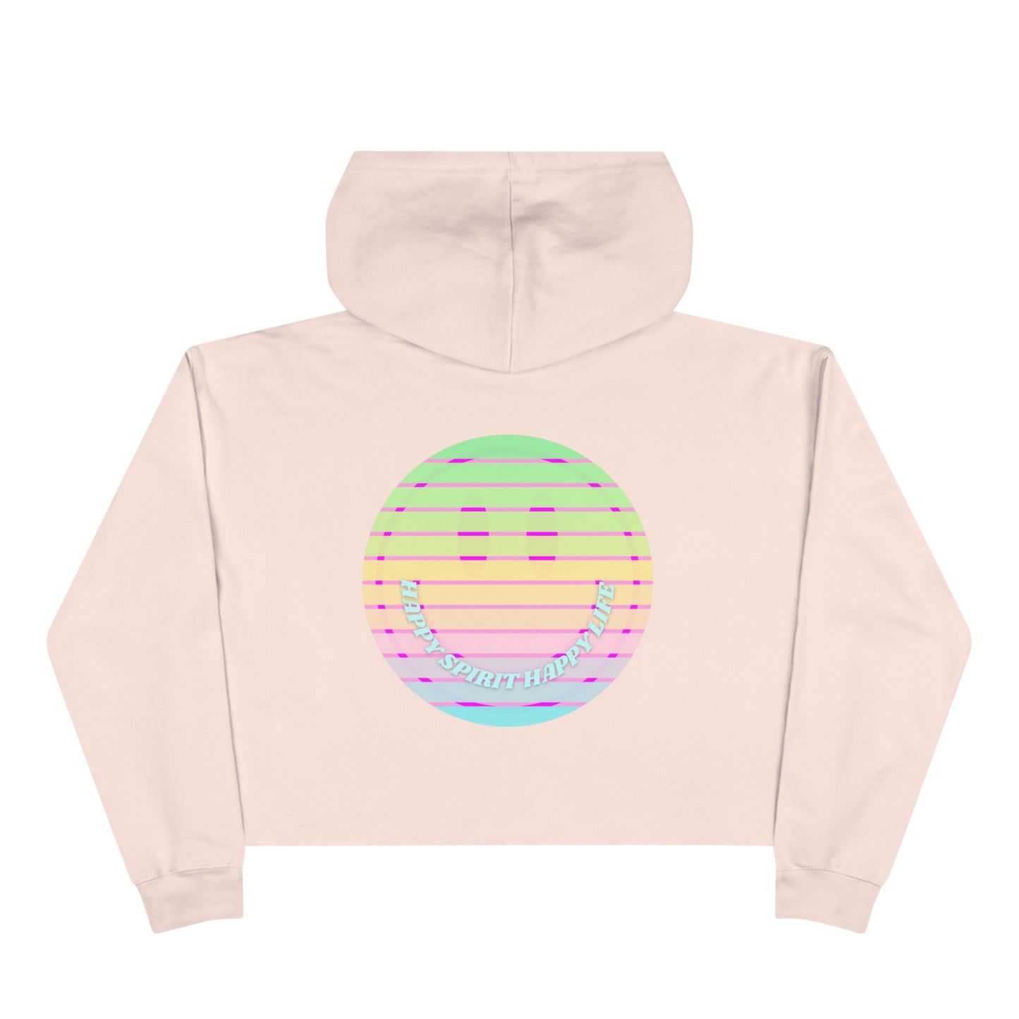 Aesthetic Cropped Hoodie, Smile Face Crop Top, Happy Spirit Happy Life Sunset Smile Cropped Top, Smile Hoodie, Hooded Cropped Pullover