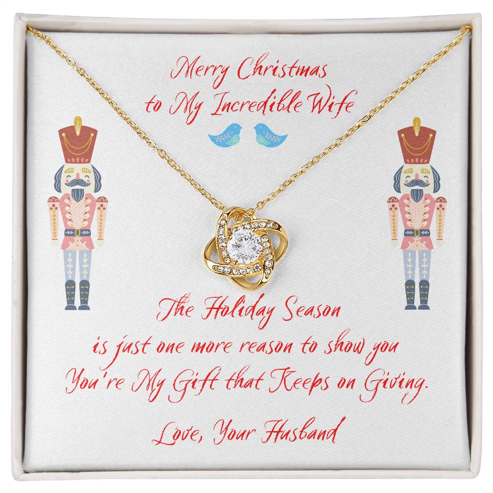 Christmas Gift for Wife, Gift That Keeps on Giving, Love Knot Wife Necklace