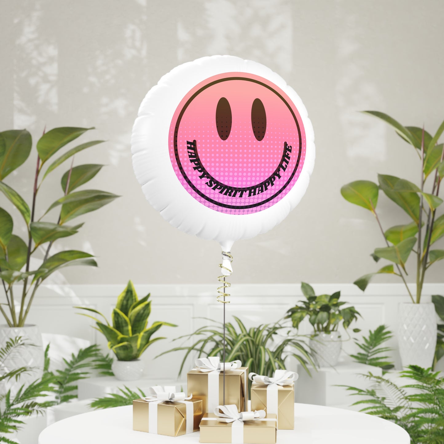 Reinflatable Mylar Balloon, Smile Face Balloon, Happy Spirit Happy Life Balloon, Aesthetic Gift, Pink Balloon, Birthday Party Helium Balloon