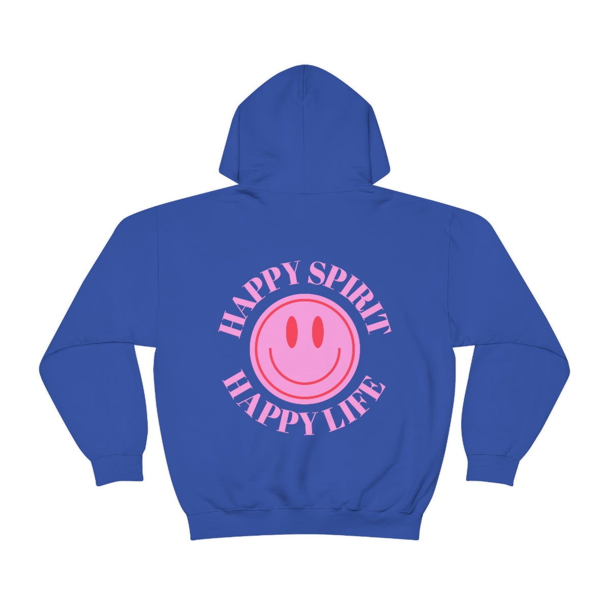 Happy Spirit Happy Life Sweatshirt, Pink Smile Lilac Hoodie, Oversized Hoodie, Front Back Print Trendy Sweatshirt, Beach Cover Up, Cover Up
