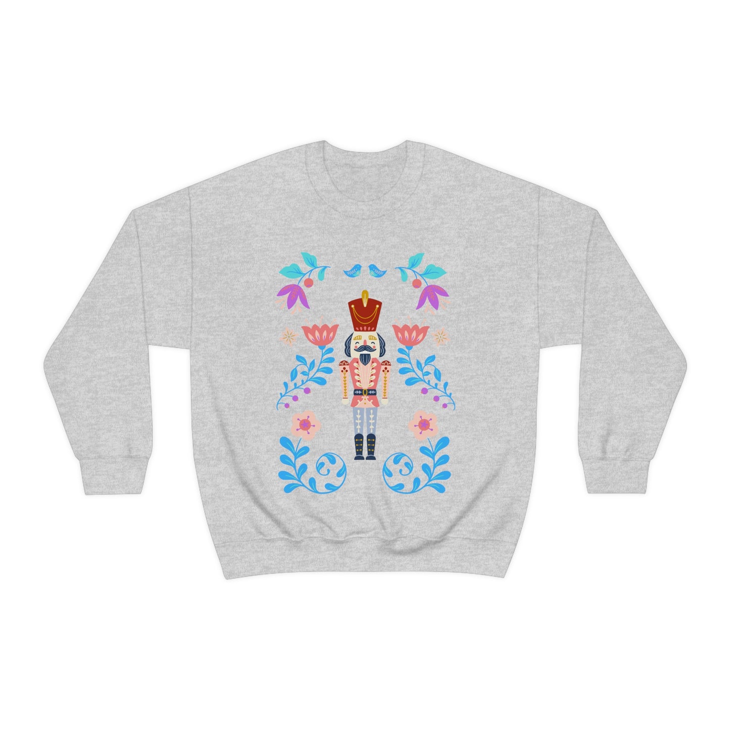 Nutcracker Modern Sweatshirt, Blue Nutcracker Sweatshirt, Trendy Christmas Minimalist Sweatshirt, Xmas Crewneck Bright Color Crew