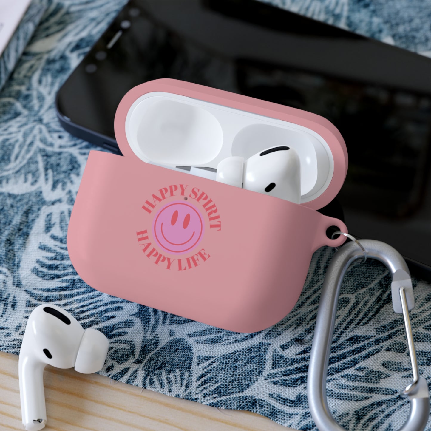 Happy Spirit Happy Life AirPods and AirPods Pro Case Cover, AirPods and AirPods Pro Case Cover, VSCO girl, Smiley Happy Life Protector Case