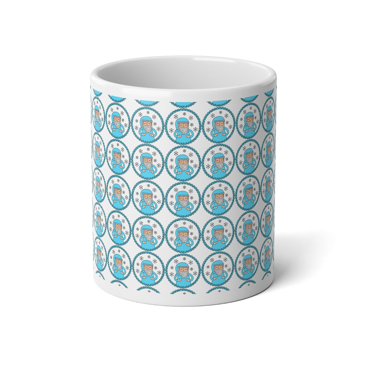 Blue Santa Aesthetic Mug, Pastel Christmas Mug, Trendy Coffee Mug, Tumblr Mug, Aesthetic Holiday Gift, Minimalist Santa Mug Print