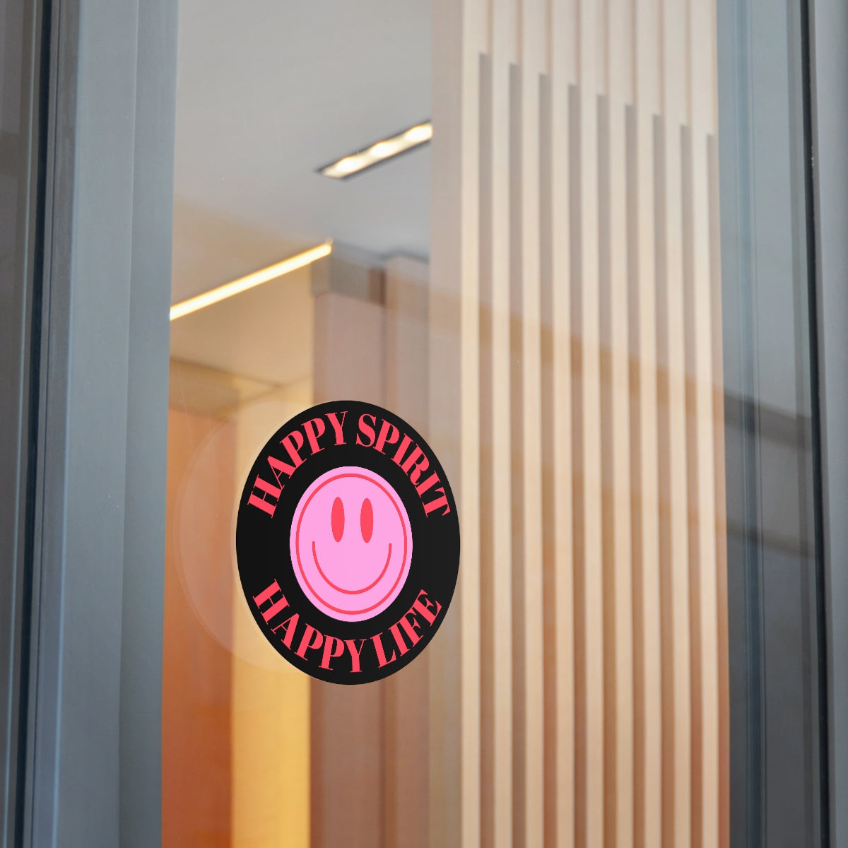 Happy Spirit Happy Life Round Vinyl Stickers, UV Smiley Stickers, Smile Sticker, Tumblr Retro Smile, VSCO Girl, Computer, Skateboard