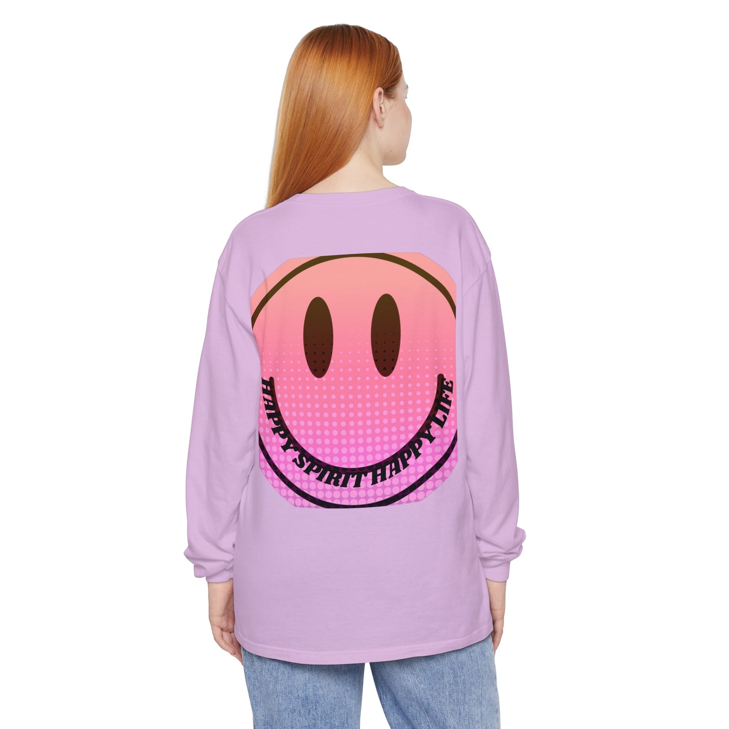 Aesthetic Long Sleeve Shirt, Smile Face Y2K Retro Shirt, 80's Style Smile Graphic, Comfort Colors Unisex Garment-dyed Long Sleeve T-Shirt