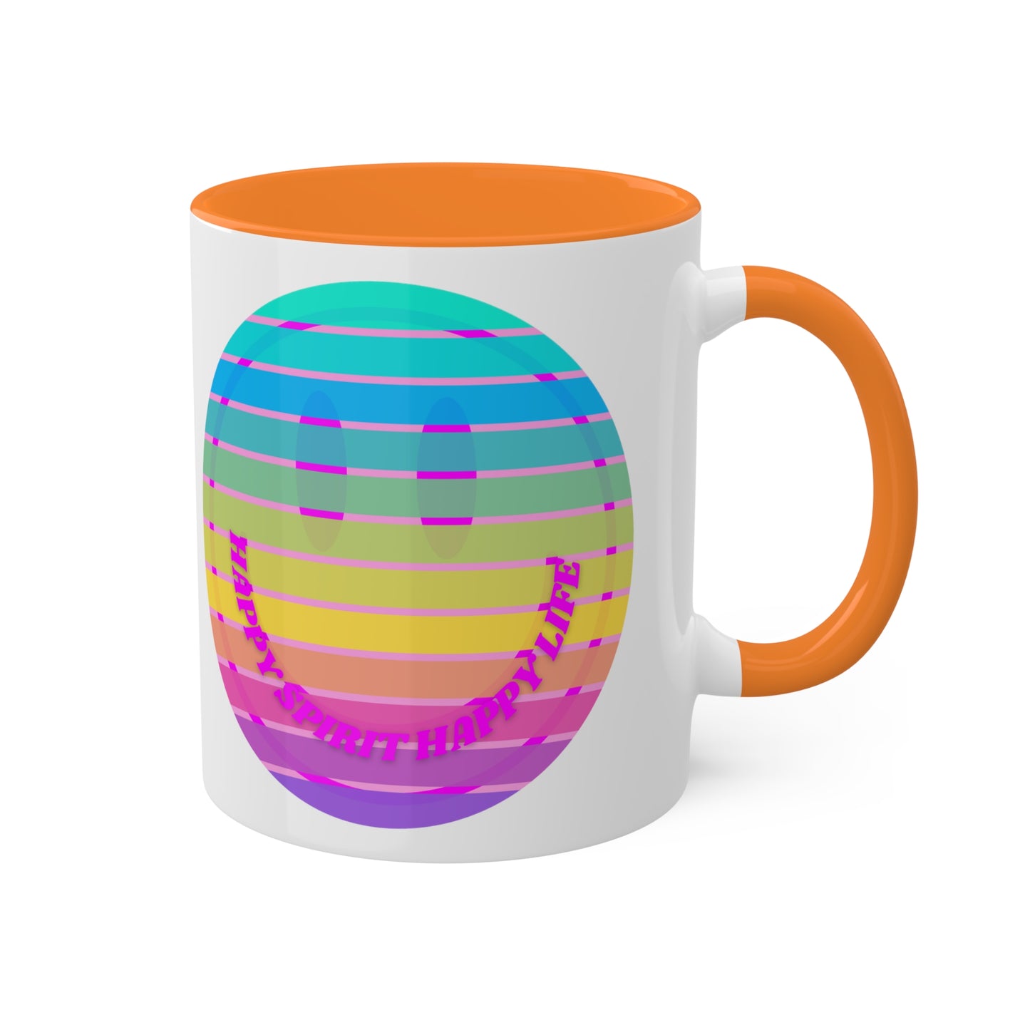 Retro Happy Spirit Happy Life Aesthetic Mug, Smile Face Mug, Trendy Coffee Mug, Tumblr Mug, Aesthetic Happy Life Gift, Aesthetic Mug