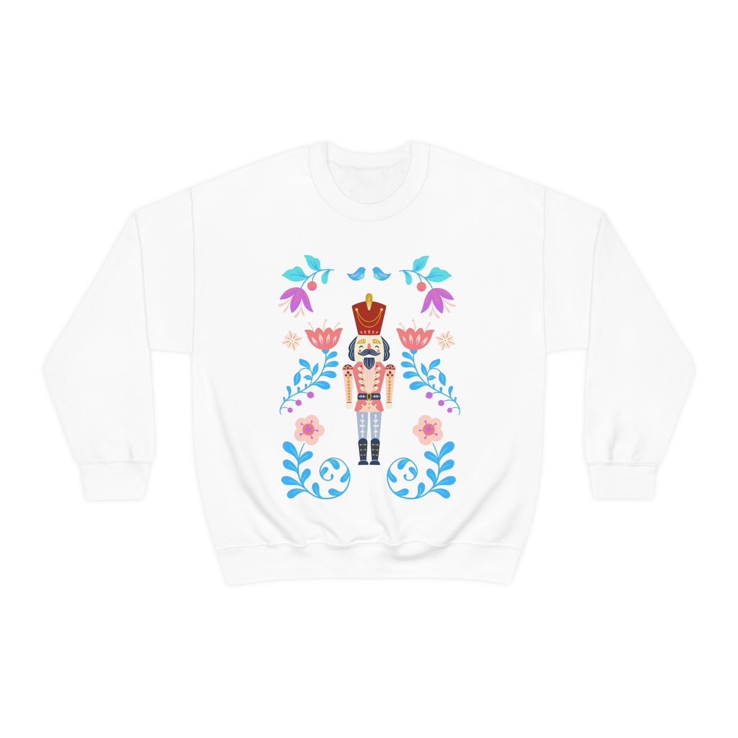 Nutcracker Modern Sweatshirt, Blue Nutcracker Sweatshirt, Trendy Christmas Minimalist Sweatshirt, Xmas Crewneck Bright Color Crew
