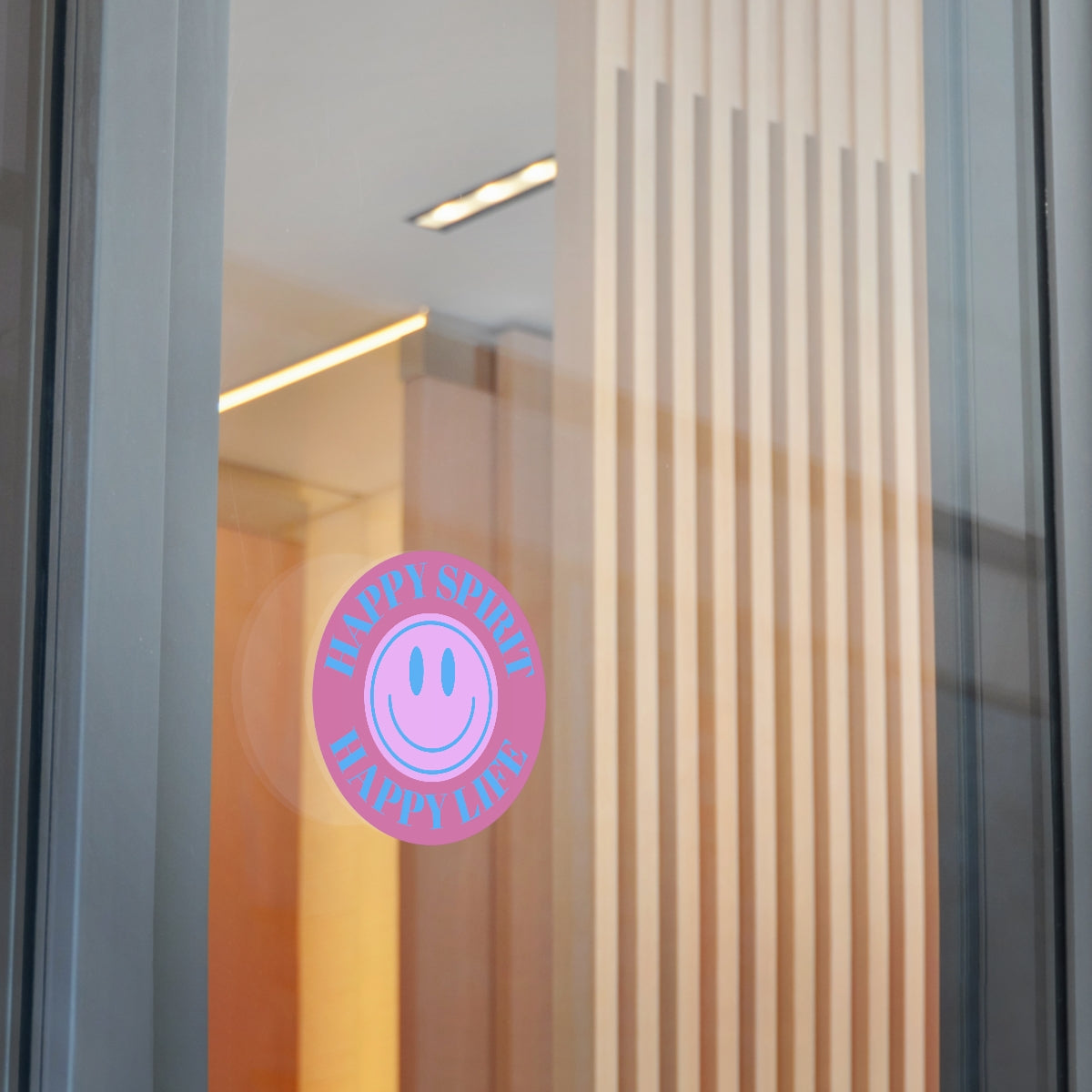 Happy Spirit Happy Life Round Vinyl Stickers, UV Smiley Stickers, Smile Sticker, Tumblr Retro Smile, VSCO Girl, Computer, Skateboard