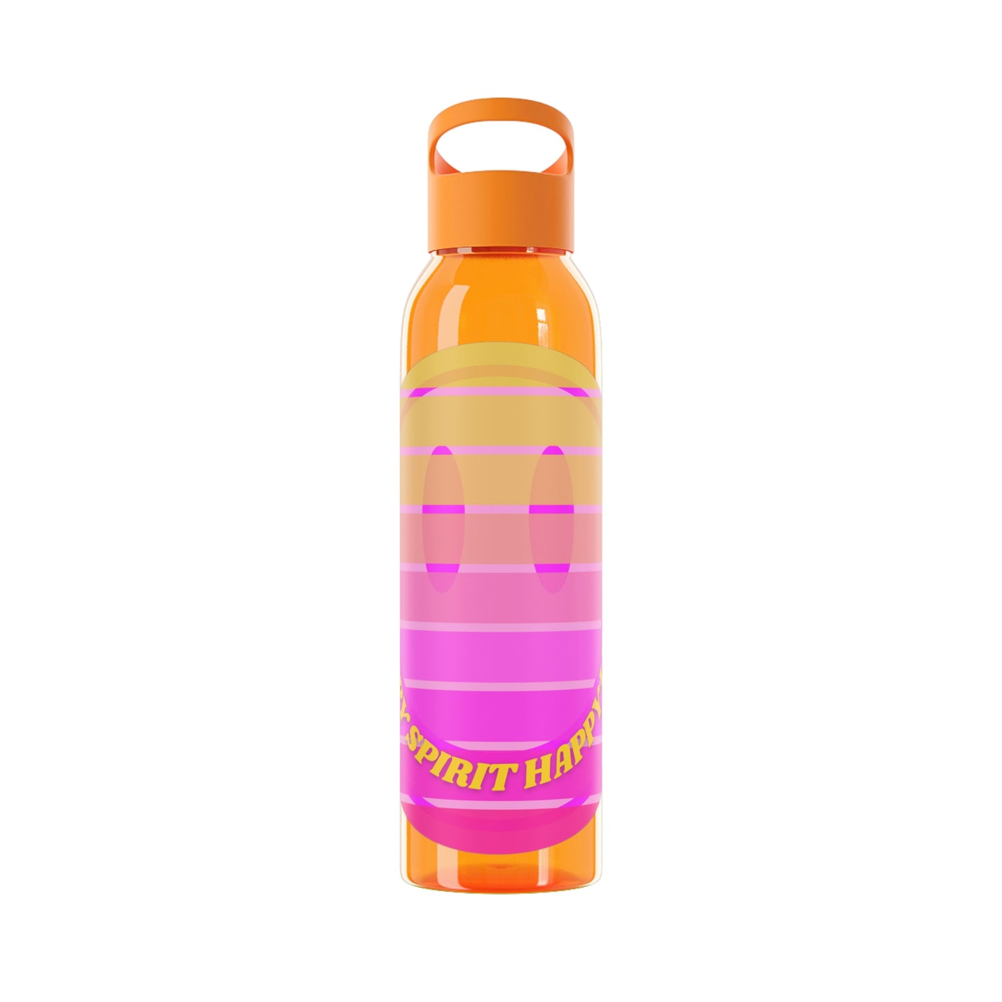 Aesthetic Happy Spirit Happy Life Water Bottle, Aesthetic Pink Bottle, Smile Face, Trendy Tumblr Bottle, Happy Mind Tumbler, BPA Fre