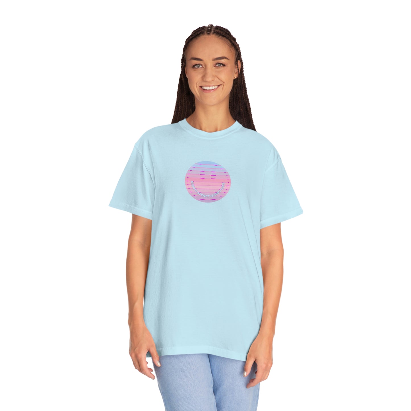 Aesthetic Retro Smile Lilac Tshirt, Happy Spirit Happy Mind, Aesthetic t shirt, Graphic Tumblr Tshirt, Trendy Oversized Vintage Style Tee