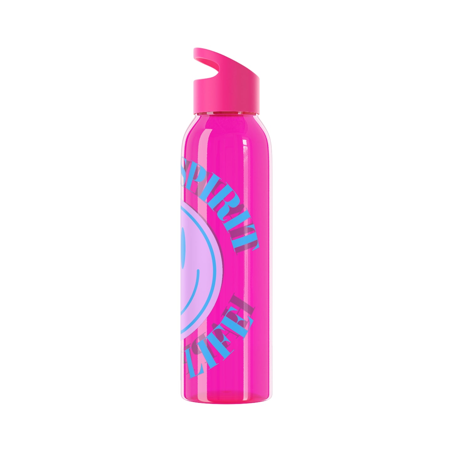Water Bottle Happy Spirit Happy Life, Aesthetic Pink, Smile Face, Trendy Tumblr Bottle, Tritan Purple Happy Mind Tumbler, BPA Free Bottle