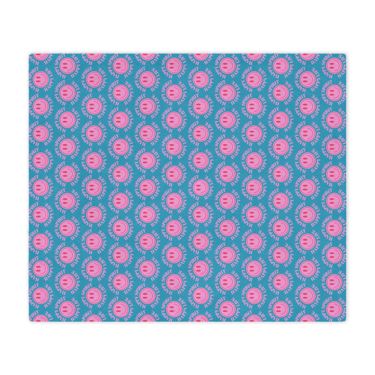Adult Pink Smile Minky Blanket, Happy Spirit Happy Life Happy Mind Blanket, Aesthetic Blanket, Adult Fleece Smile Pink Y2k Throw