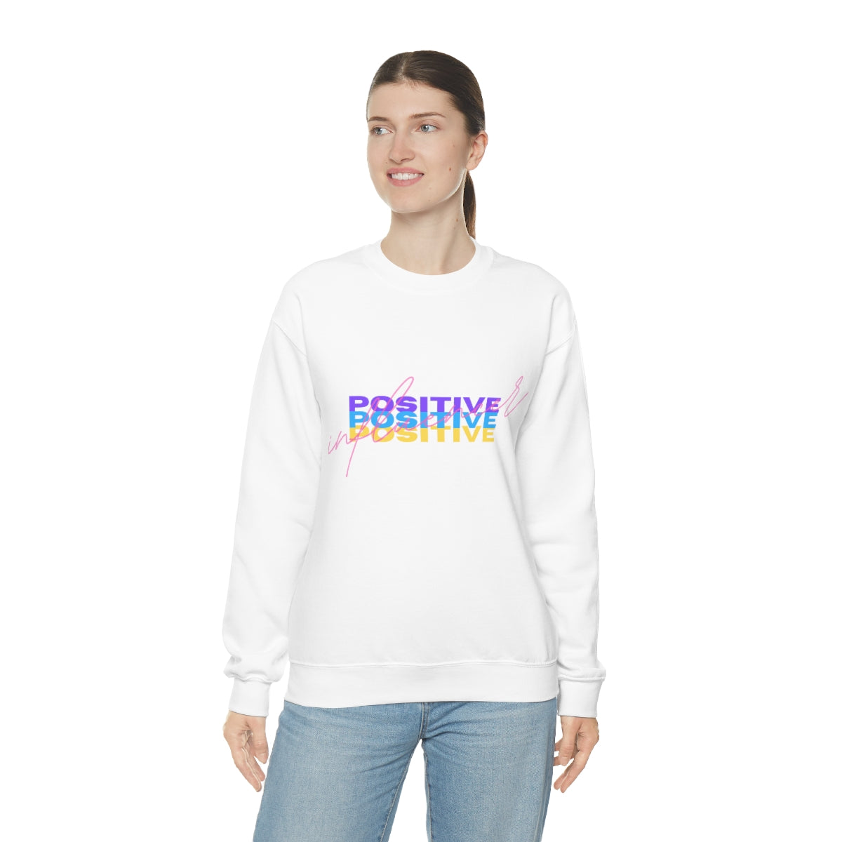 Retro Trendy Influencer Sweatshirt, Oversized Positive Influencer Crewneck Sweatshirt, VSCO Girl, Tumblr Top, 80s Retro Gift