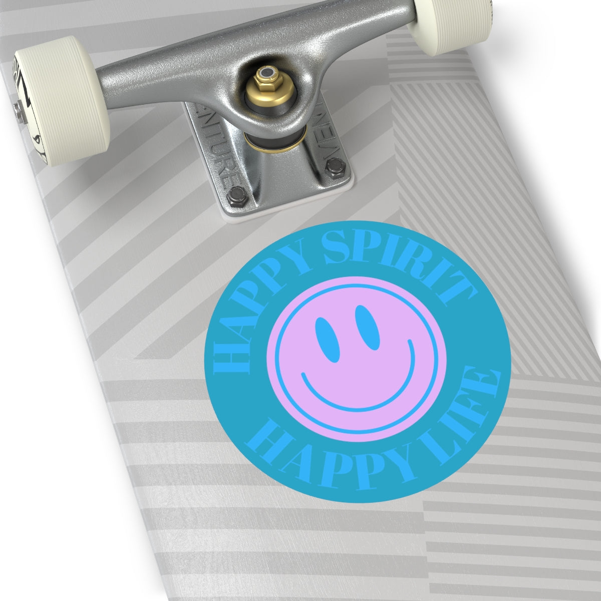 Happy Spirit Happy Life Round Vinyl Stickers, UV Smiley Stickers, Smile Sticker, Tumblr Retro Smile, VSCO Girl, Computer, Skateboard