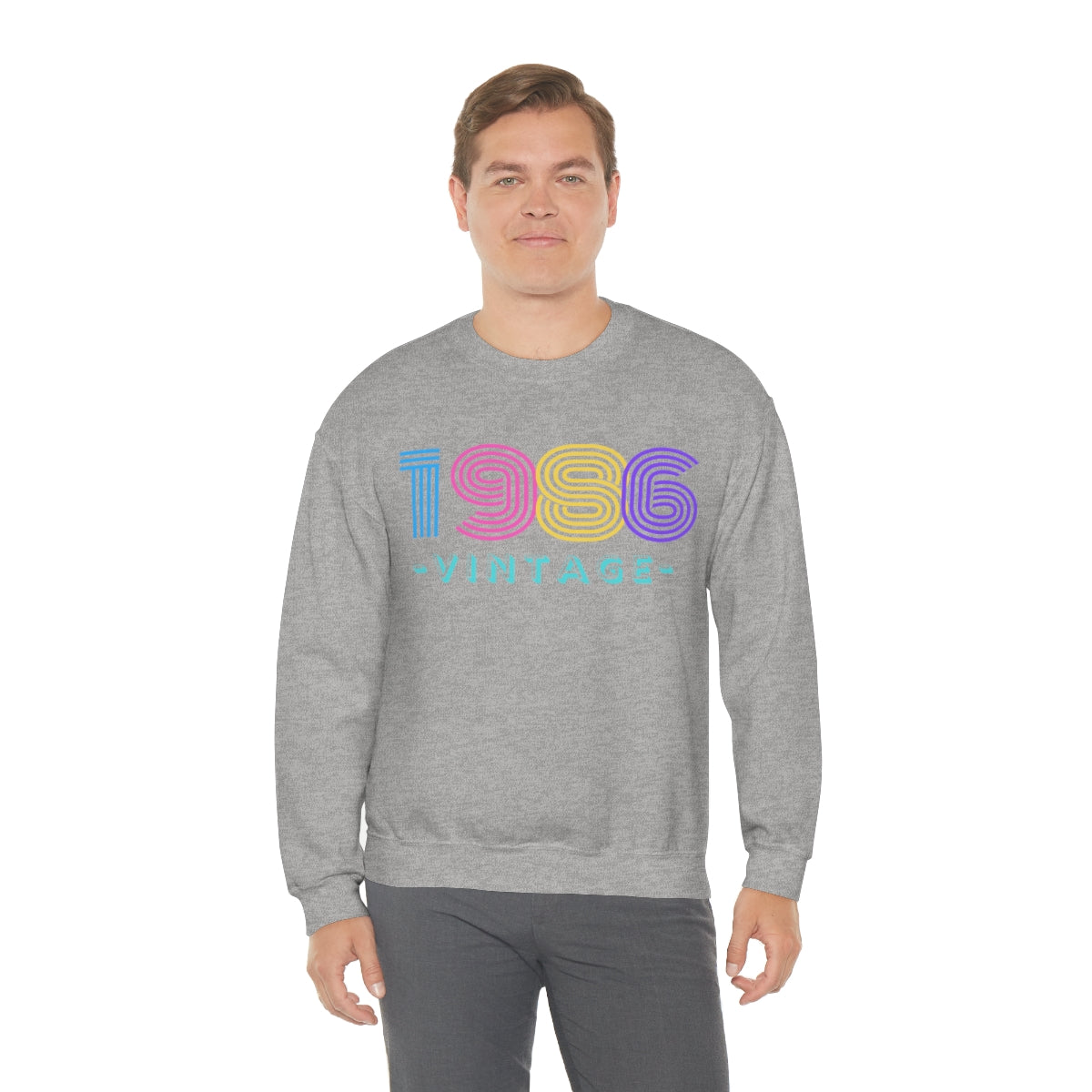 Personalized 1986 Vintage Retro Birthday or Special Date Crewneck Sweatshirt, Perfect Birthday Gift Sweatshirt, 80s style script