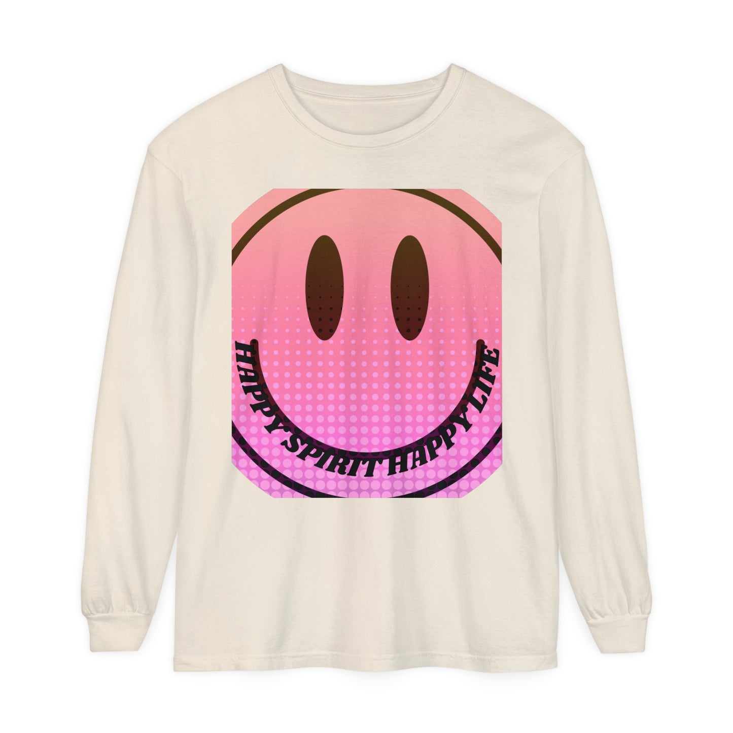 Aesthetic Long Sleeve Shirt, Smile Face Y2K Retro Shirt, 80's Style Smile Graphic, Comfort Colors Unisex Garment-dyed Long Sleeve T-Shirt