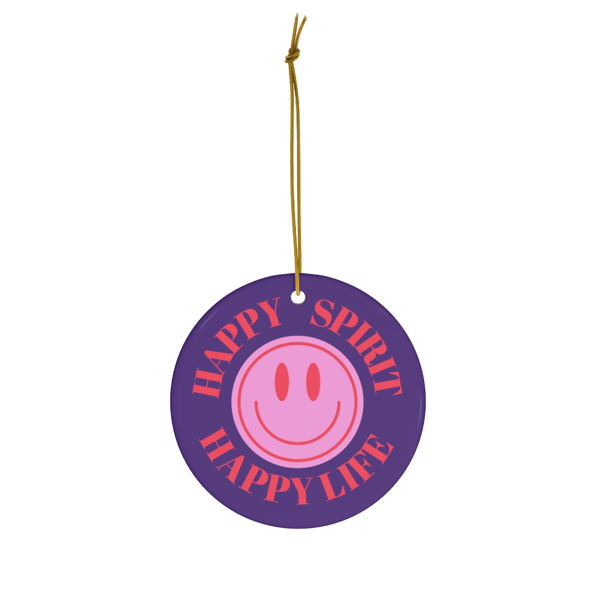 Holiday Ornament Happy Spirit Happy Life, Happiness Ornament, Modern Ornament, Smile Decoration, VSCO, Tumblr, Pink Smile, Retro Christmas