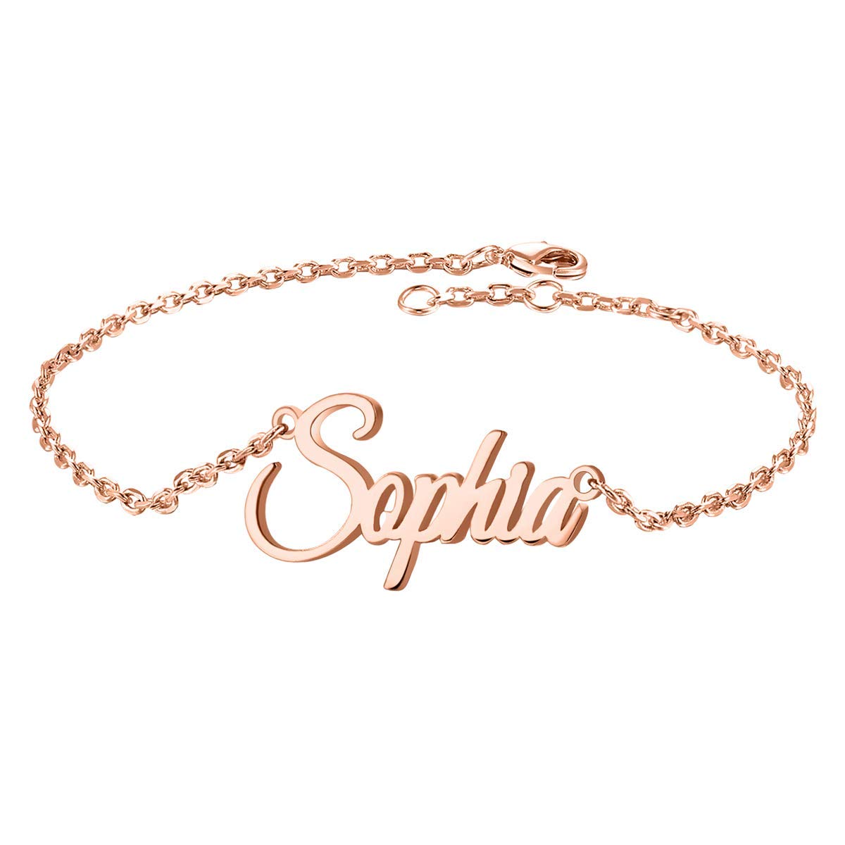 Personalized Custom Name Bracelet Gold Plated Sterling Silver