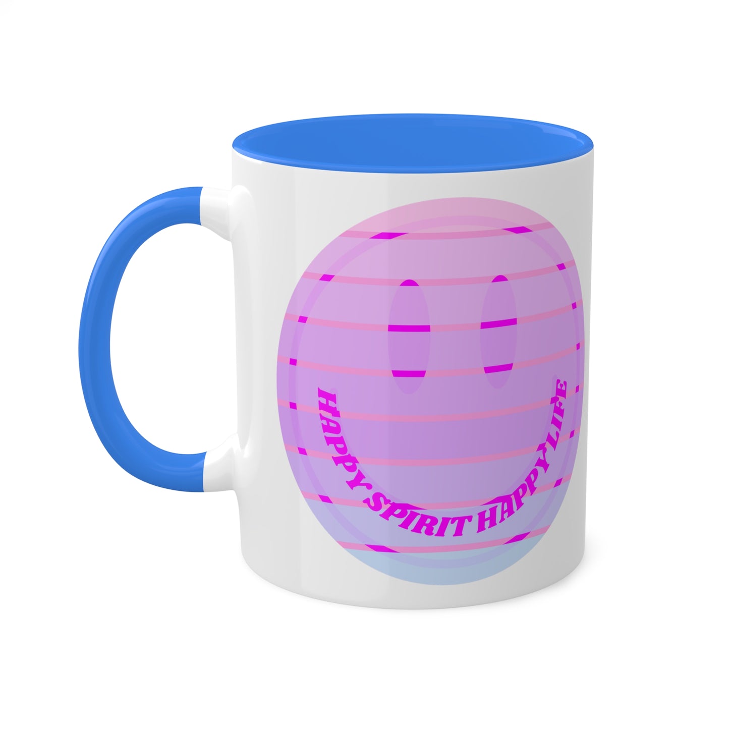 Retro Happy Spirit Happy Life Aesthetic Mug, Smile Face Mug, Trendy Coffee Mug, Tumblr Mug, Aesthetic Happy Life Gift, Aesthetic Mug