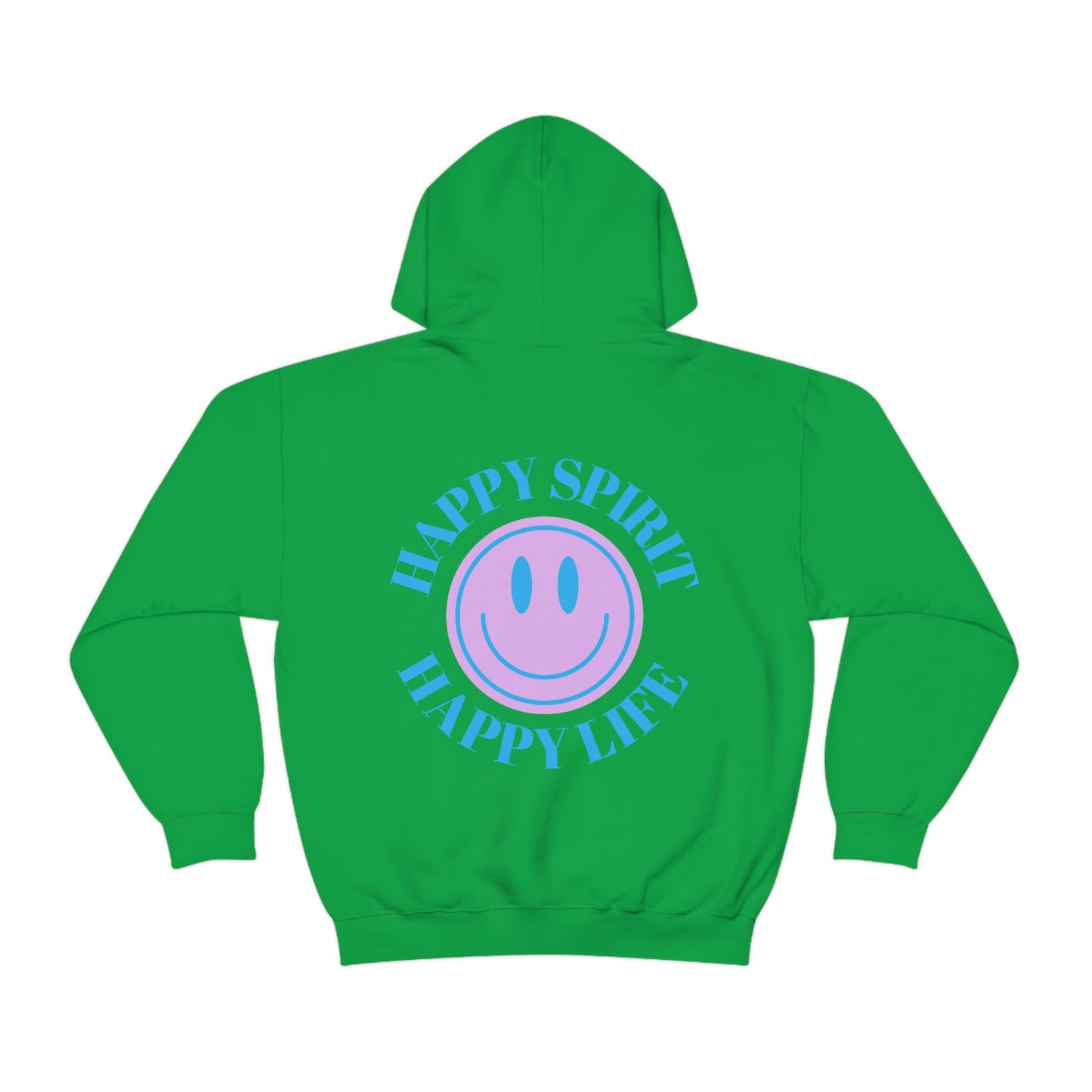 Happy Spirit Happy Life Sweatshirt, Gildan 18500 Hoodie, Oversized Hoodie, Back Print Trendy Sweatshirt, Beach Cover Up, Lake Cover Up