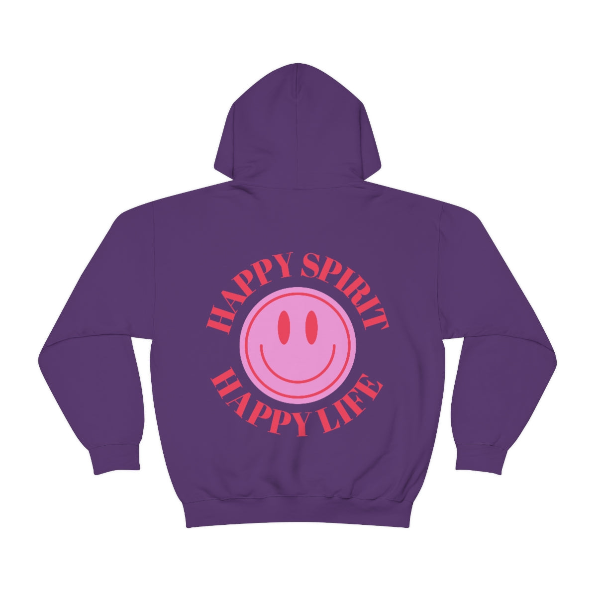 Happy Spirit Happy Life Sweatshirt, Gildan 18500 Hoodie, Oversized Hoodie, Back Print Trendy Sweatshirt, Beach Cover Up, Lake Cover Up