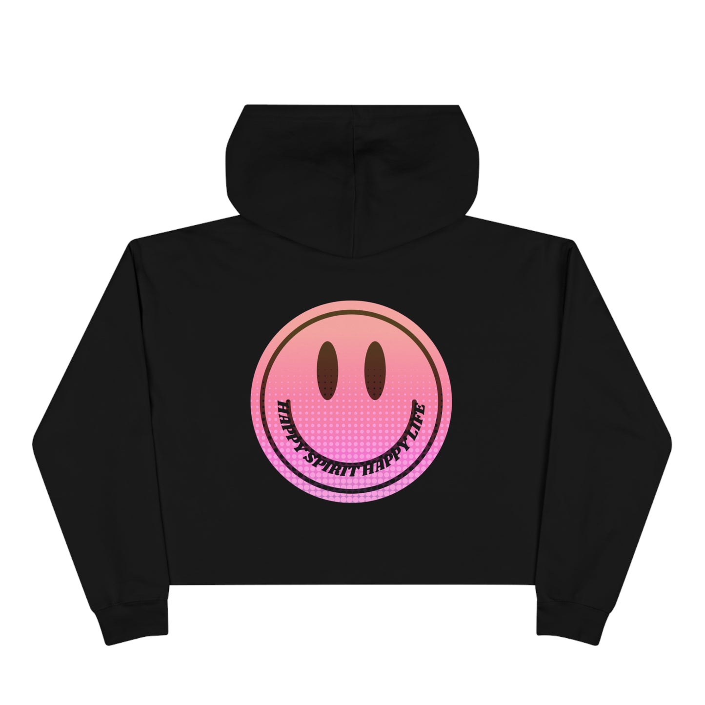 Aesthetic Cropped Hoodie, Smile Face Crop Top, Happy Spirit Happy Life Sunset Smile Cropped Top, Smile Hoodie, Hooded Cropped Pullover
