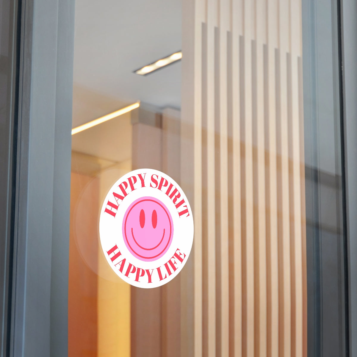 Happy Spirit Happy Life Round Vinyl Stickers, UV Smiley Stickers, Smile Sticker, Tumblr Retro Smile, VSCO Girl, Computer, Skateboard