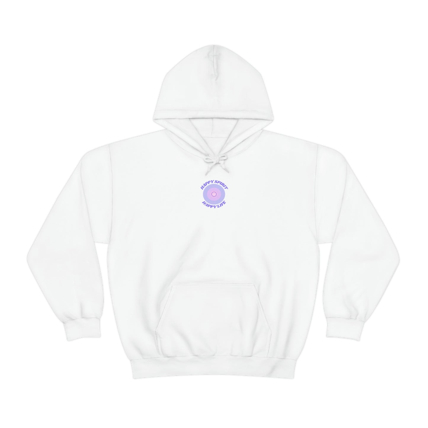 Retro Happy Spirit Happy Life Lavender Lilac Pink Smile Graphic Hoodie, VSCO Girl Sweatshirt, Tumblr Hoodie, Oversized Trendy Back Print Top