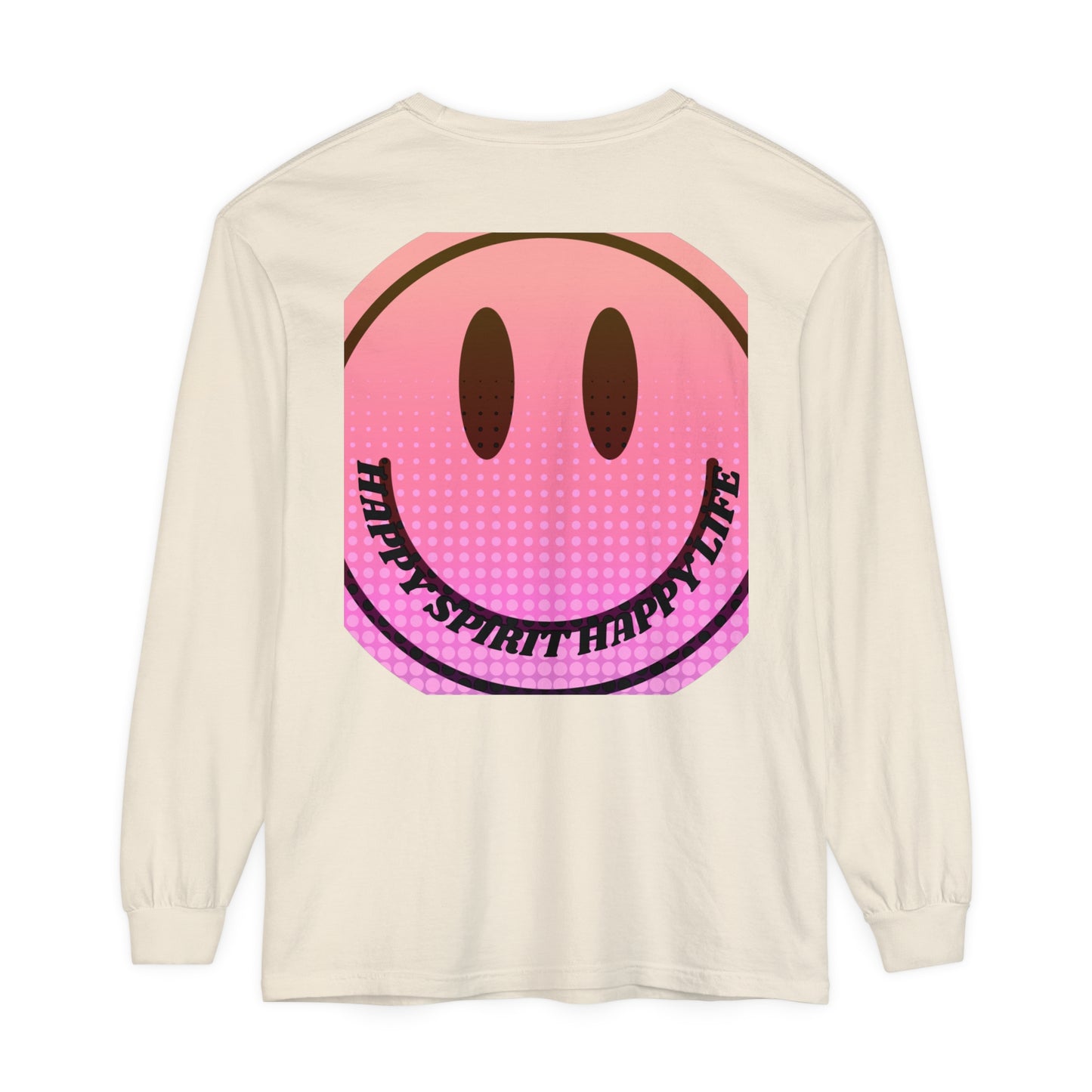 Aesthetic Long Sleeve Shirt, Smile Face Y2K Retro Shirt, 80's Style Smile Graphic, Comfort Colors Unisex Garment-dyed Long Sleeve T-Shirt