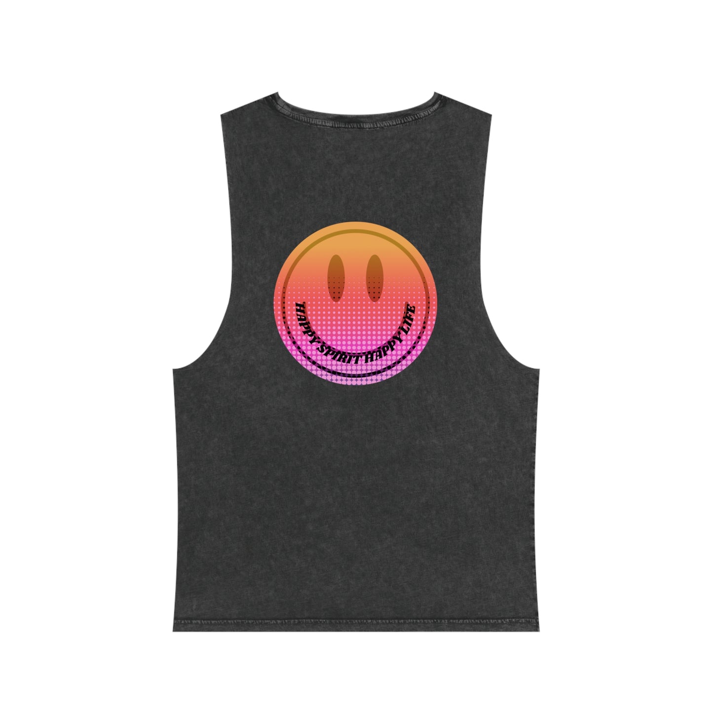 Aesthetic Smile Tank Top, Rocker Edge Tank Top, tone wash Retro 80's Tank Top, Unisex Stonewash Tank Top