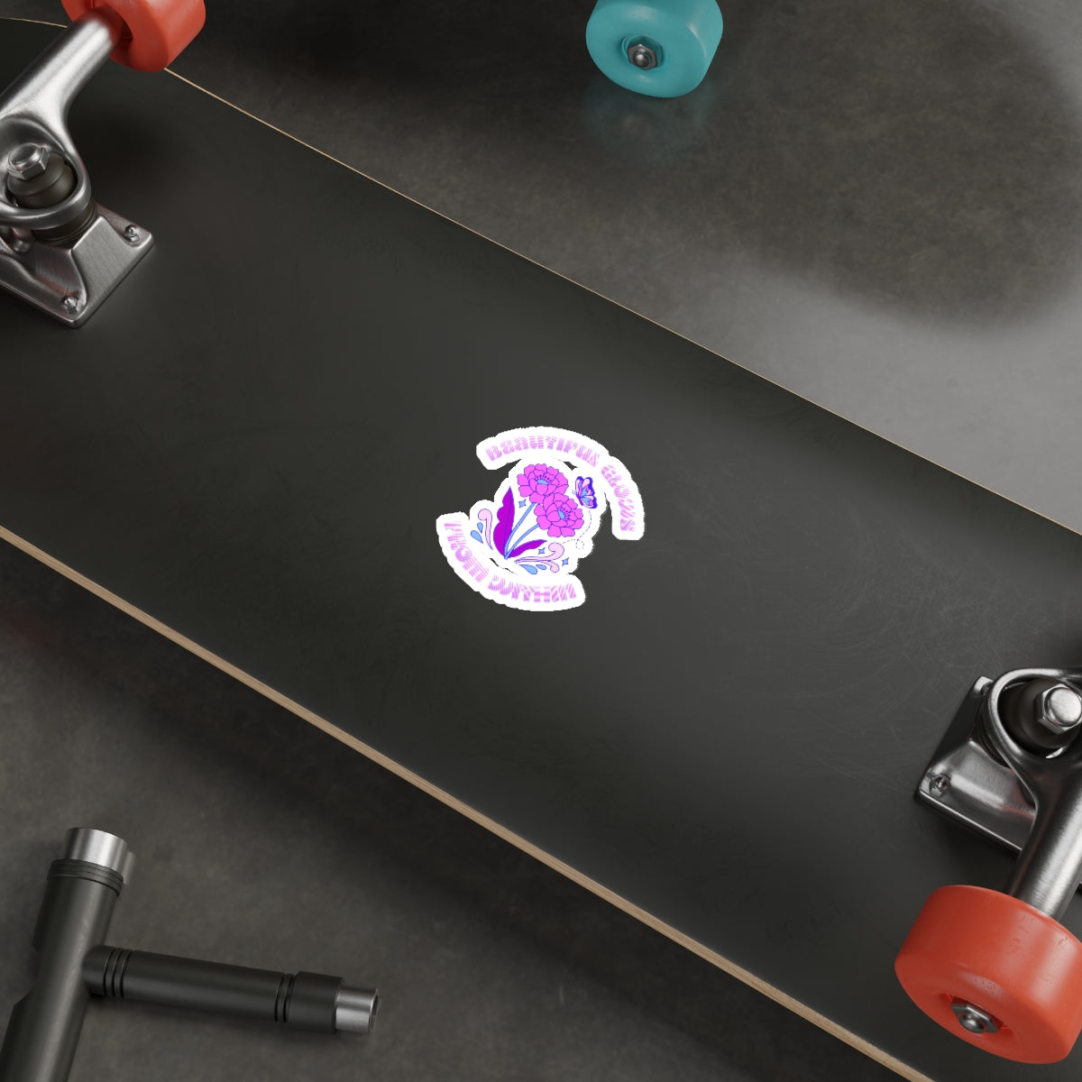 Beautiful Glows from Within Purple Flower Sticker, Aesthetic Die-Cut Stickers, Pink Purple Positivity Sticker, Happy Mind Sticker, Water Res