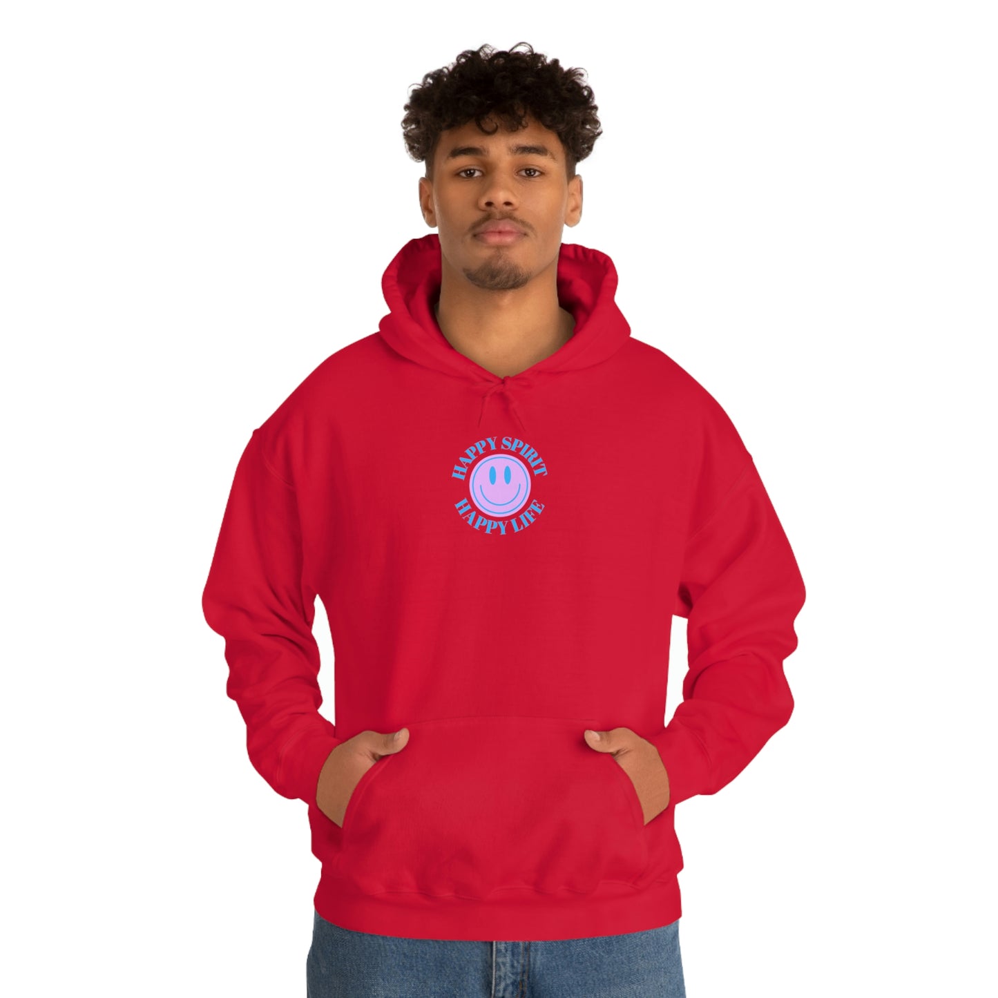 Happy Spirit Happy Life Sweatshirt, Gildan 18500 Hoodie, Oversized Hoodie, Front Back Print Trendy Sweatshirt, Beach Cover Up, Lake Cover