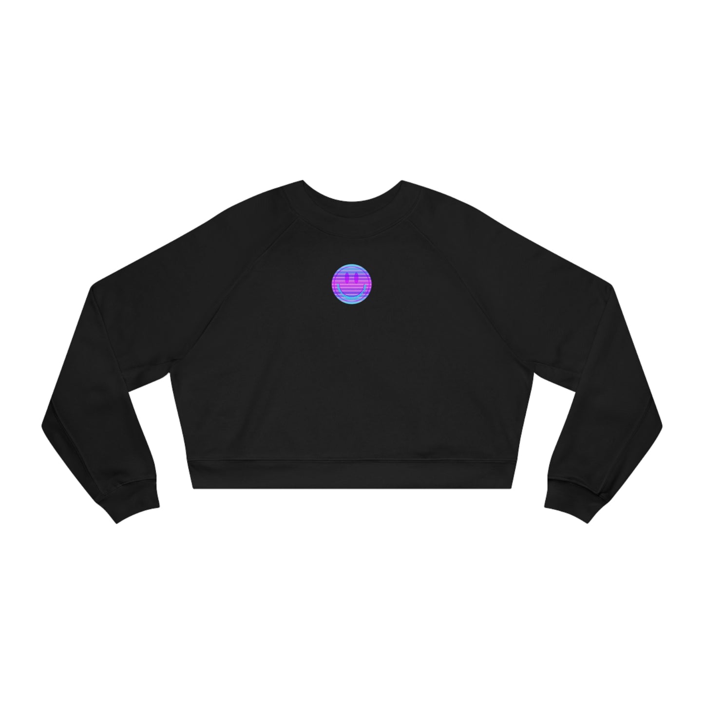 Copy of Aesthetic Cropped Sweatshirt, Smile Face Crop Top, Happy Spirit Happy Life Sunset Smile Cropped Top, Women's Cropped Fleece Pullover