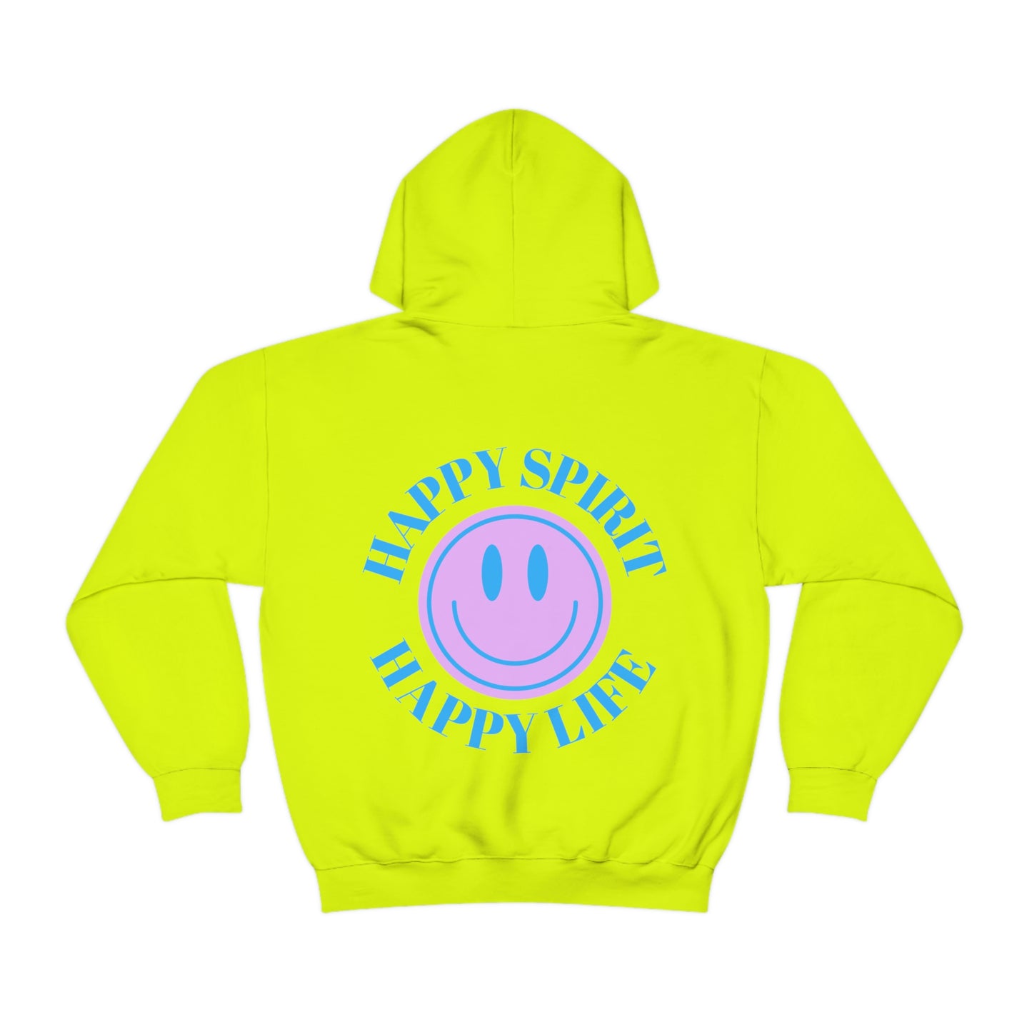 Happy Spirit Happy Life Sweatshirt, Gildan 18500 Hoodie, Oversized Hoodie, Back Print Trendy Sweatshirt, Beach Cover Up, Lake Cover Up