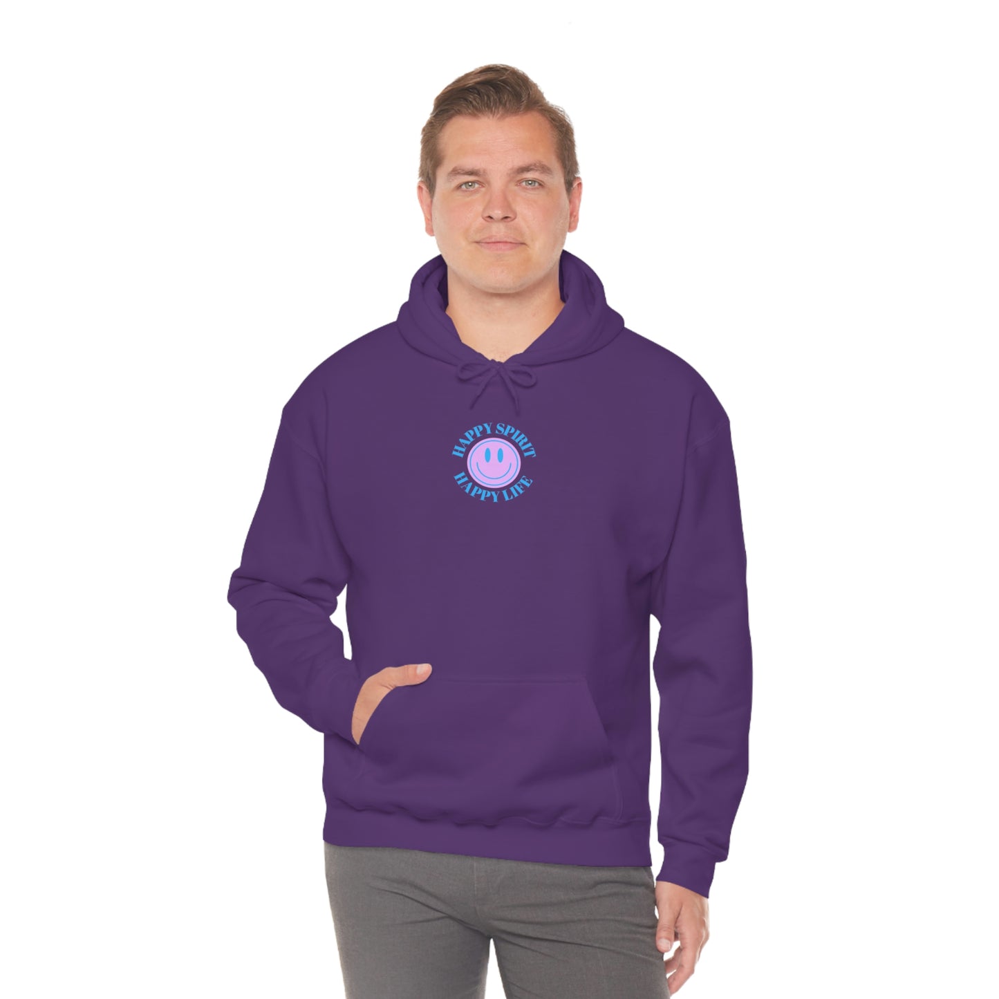 Happy Spirit Happy Life Sweatshirt, Gildan 18500 Hoodie, Oversized Hoodie, Front Back Print Trendy Sweatshirt, Beach Cover Up, Lake Cover