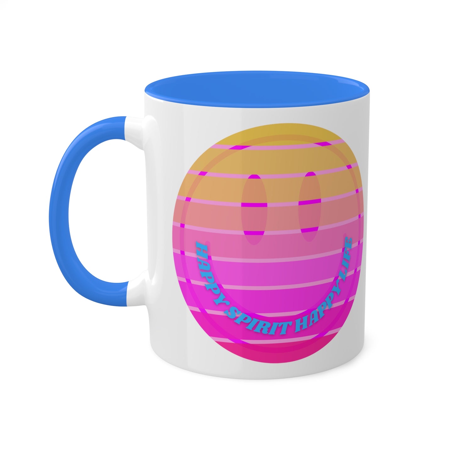 Retro Happy Spirit Happy Life Aesthetic Mug, Smile Face Mug, Trendy Coffee Mug, Tumblr Mug, Aesthetic Happy Life Gift, Aesthetic Mug