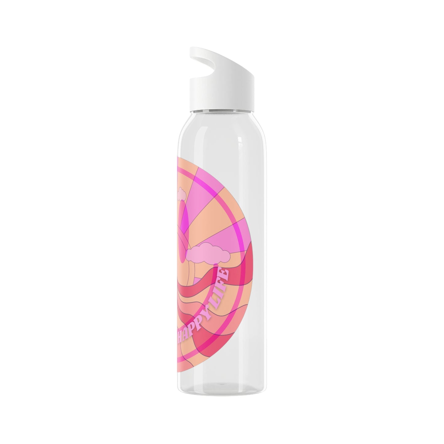 Aesthetic Happy Spirit Happy Life Water Bottle, Aesthetic Pink Bottle, Smile Face, Trendy Tumblr Bottle, Happy Mind Tumbler, BPA Fre